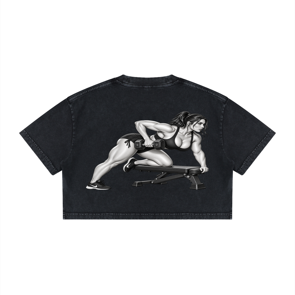 Women's Mineral Wash Cotton Crop T-Shirt