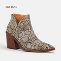 Women's Snakeskin Leather Boots New Ankle Boots Thick Heel Pointy Big Short Boots