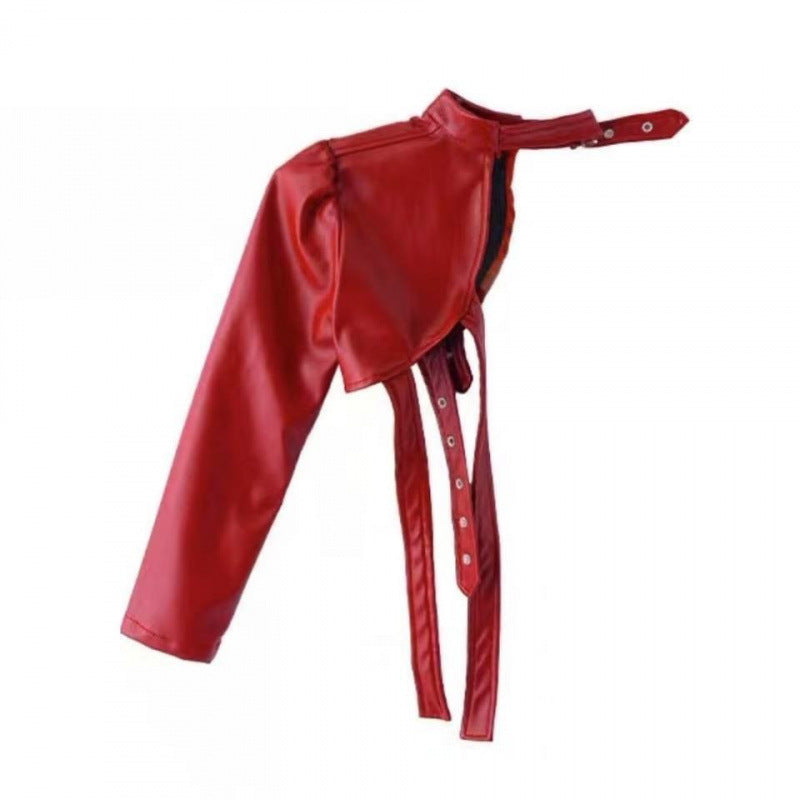 Punk Biker Single-Sleeve Dance Performance Outfit