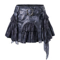 Punk style strap irregular skirt for women