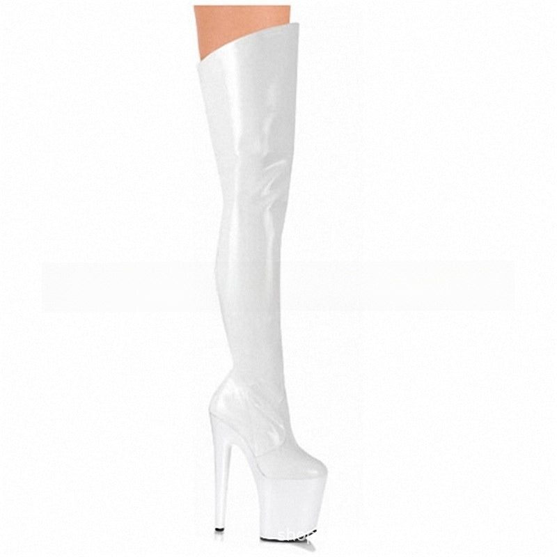 Hate the sky?higher than knee-high stilettos.