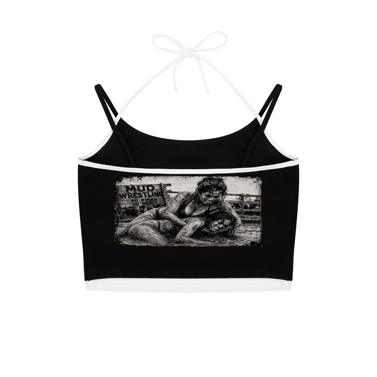 Contrast Binding Halter Tank Top