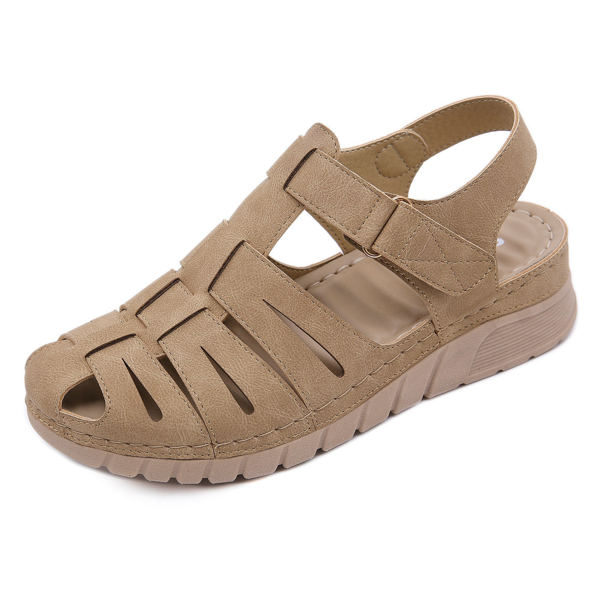 Wet water sandals for women with sloping heels soft soles  anti slip and fashionable toe Roman thick soled sandals