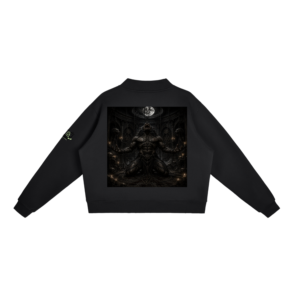 Essential Fleece Mock-Neck Crew Sweatshirt