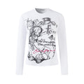 Graffiti Print Long Sleeve T-Shirt for Women Casual Round Neck Top,
