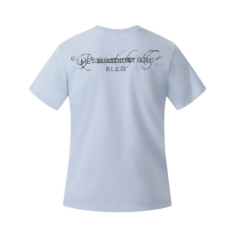 Graffiti star print round neck short sleeved shirt