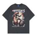 Punk robot rhinestone short sleeved T-shirt