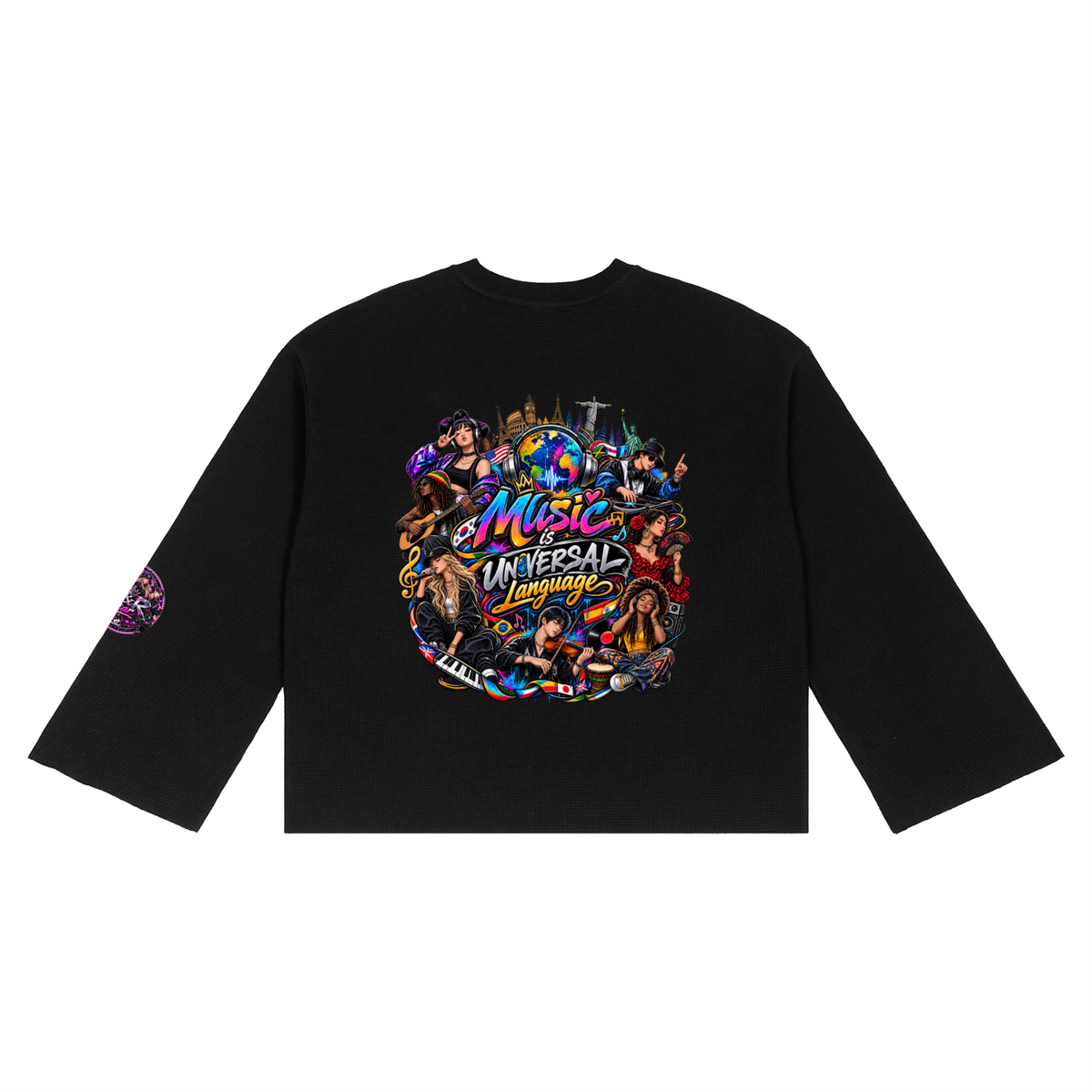 Unisex Waffle Raw Edge T-Shirt