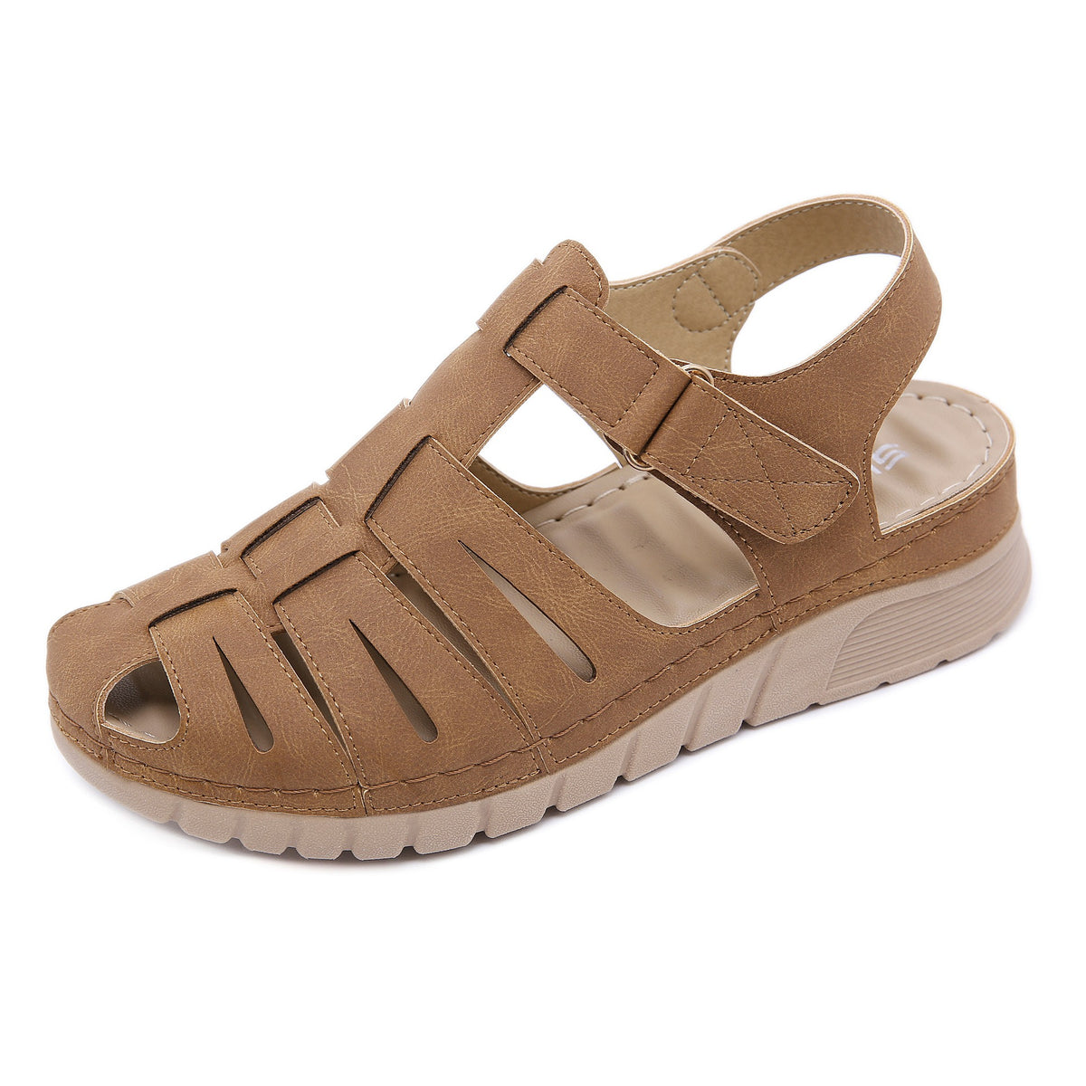 Wet water sandals for women with sloping heels soft soles  anti slip and fashionable toe Roman thick soled sandals