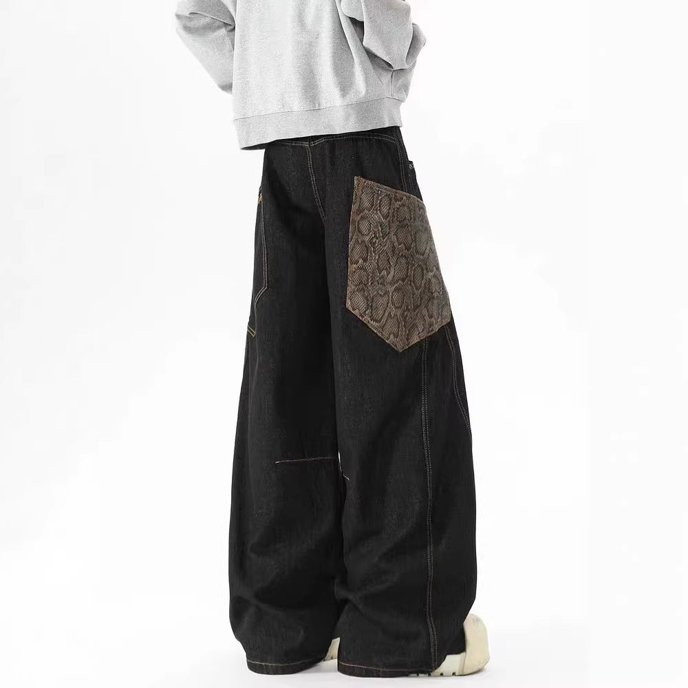 Women's Embroidered Denim Pants with Scimitar Cut