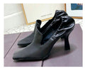 Square toe single shoes for women, white high heels, stiletto heels, retro mule shoes, witch shoes