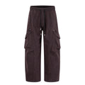 Retro Street Style Side Large Pocket Loose Wide Leg Cargo Denim Pants Unisex Hip Hop Urban Personality Long Pants