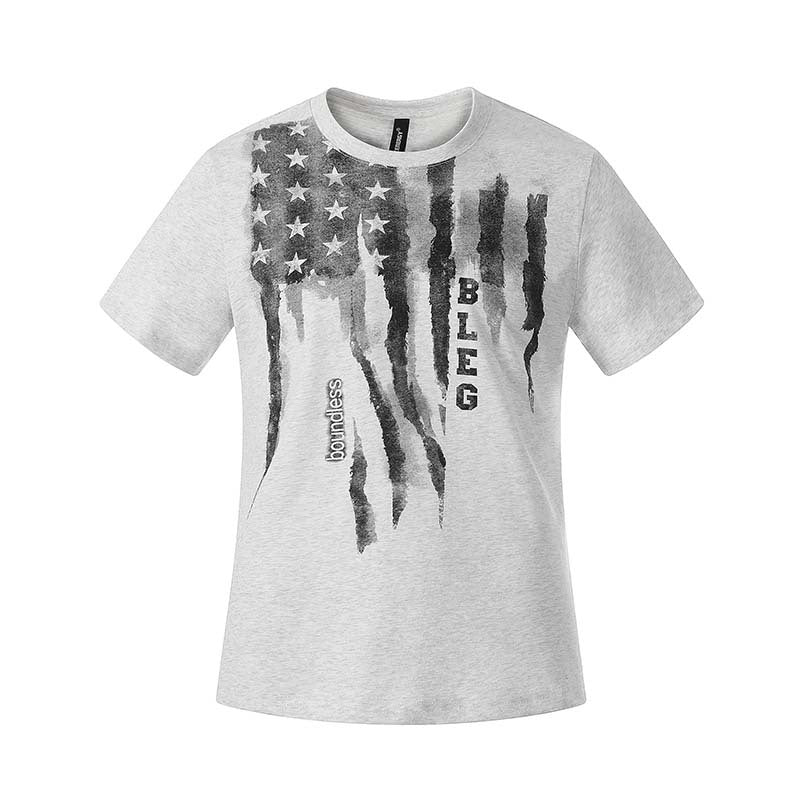 Graffiti star print round neck short sleeved shirt