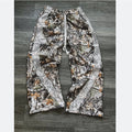 Urban Streetwear Hip-Hop Leaf Camouflage Print Functional Oversized Striped Wide-Leg Pants Loose Casual Trousers