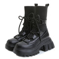 Ladies Casual Stretch Fabric Socks Boots Fashion Cross-tied Women Shoes Platform Boots Gothic Women Boots Woman