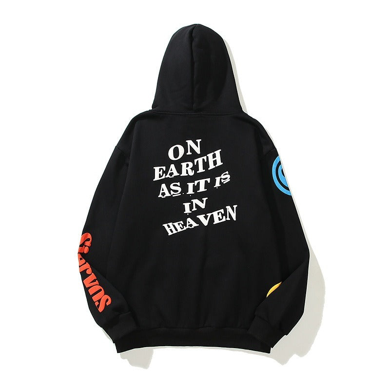 European and American Style Kanye Kanye Three Dimensional Foam Graffiti Print Hoodie For Men and Women Hip Hop Hoodie