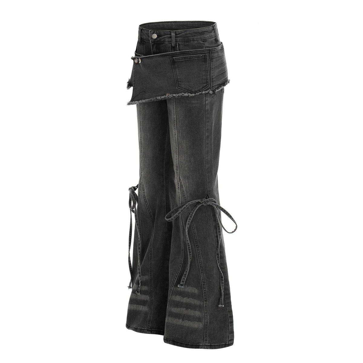 Women's Urban Edgy Casual Pants with Denim Decorative