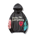 Kanye Foam Love Letters Graffiti Print Hooded Sweatshirt Men And Women Couples Paragraph Plus Fleece Jacket