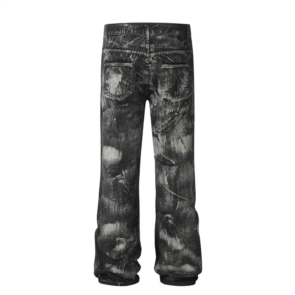 Punk painted and dirty jeans