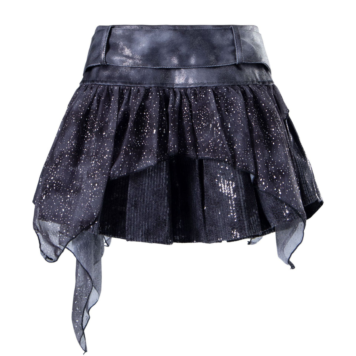 Punk style strap irregular skirt for women