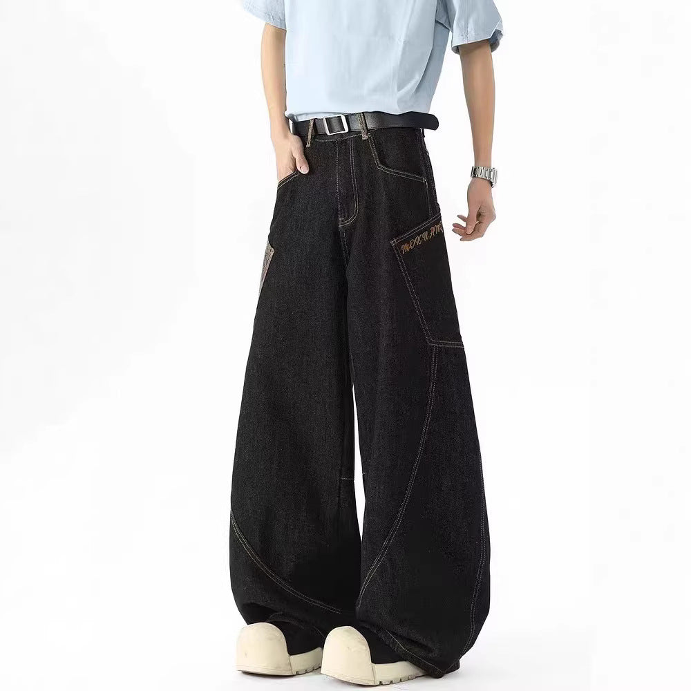 Women's Embroidered Denim Pants with Scimitar Cut