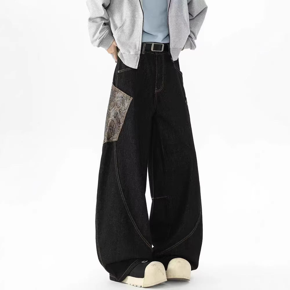 Women's Embroidered Denim Pants with Scimitar Cut